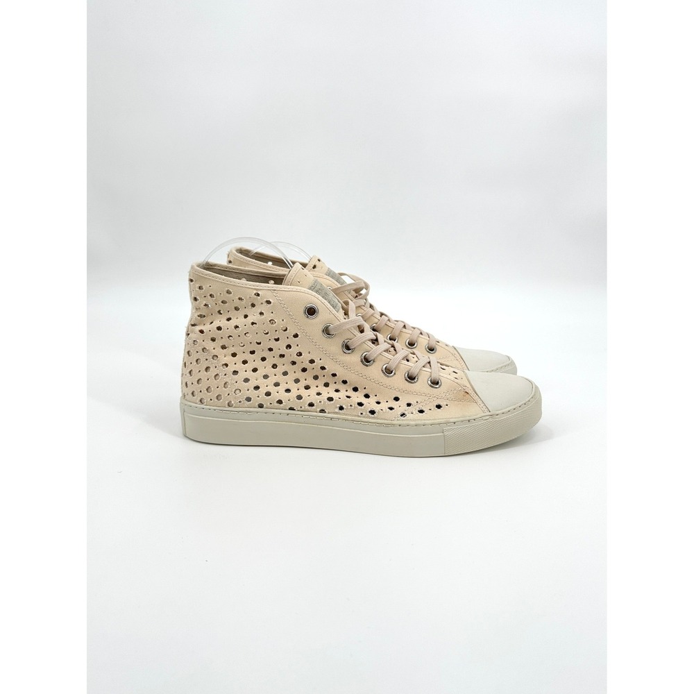 Maison Martin Margiela Perforated Canvas Leather Hi Top Sneaker Archive 44 US 11